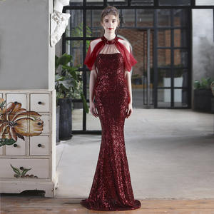 Neuzugang Damen Bling Mesh Halter Pailletten Luxuskleider Ballkleid Abendkleid Meerjungfrauenkleider - Product Image 6