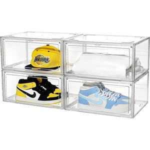 Transparent Rectangle PP Detachable Stackable Eco-Friendly Front Door Shoe <b>Storage</b> <b>Box</b> - Product Image 5