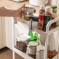 Étagère de rangement moderne minimaliste à 4 niveaux en plastique amovible pour la cuisine, la salle de bain, le salon, chariot à roulettes multifonctionnel