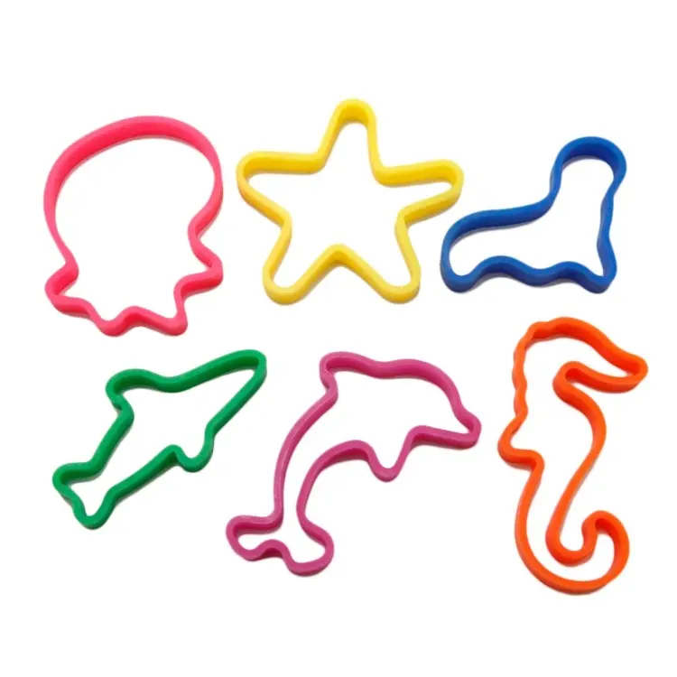 Wholesale Party Favors Fun Silly Assorted Zoo Animal Shaped Bracelet Hair Silicone Rubber Bands