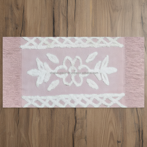 Alfombra con flecos de mechones bohemios, alfombras de pasillo ecológicas hechas a mano, alfombra Bohemia, alfombra bordada para cocina, alfombrilla de India - Product Image 1