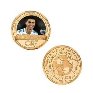 Bộ sưu tập kỷ niệm tiền xu thách đấu mạ vàng Cristiano Ronaldo, ngôi sao bóng đá điện tử, tùy chỉnh năm 2025 - Product Image 4