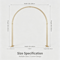 Arche de mariage en métal doré pour cérémonie en plein air, décoration de toile de fond pour fiançailles, banquets, fêtes et photomaton
