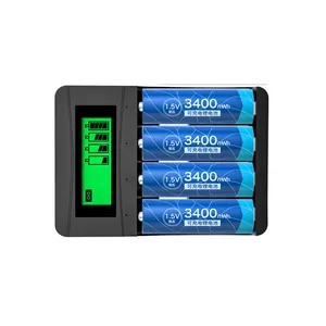 Label kustom multifungsi No.5 No.7 1.5V USB baterai isi ulang portabel isi daya Cepat Set baterai Lithium