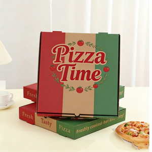 Boîtes à <span class=keywords><strong>pizza</strong></span> personnalisées de qualité supérieure, vente en gros, écologiques, en kraft, imprimées avec logo, thermiques, pour restaurant, <span class=keywords><strong>livraison</strong></span> de nourriture chaude de marque - Product Image 1