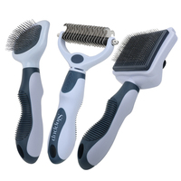 Vente en gros d'usine de brosse de toilettage pour chat autonettoyante avec logo personnalisé brosse de toilettage pour animaux de compagnie brosse en plastique pour chien