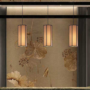 Lampes suspendues de style japonais, rectangulaires, base d'ampoule E27, pour salle de thé, restaurant, comptoir de bar, luminaires - Product Image 3