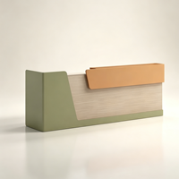 Comptoir de réception moderne, bureau d'accueil minimaliste avec armoire de rangement pour bureau commercial