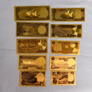 Kuwait Vente en gros 10 pièces Billet de banque personnalisé en or Billet de banque en plastique plaqué or - Product Image 1