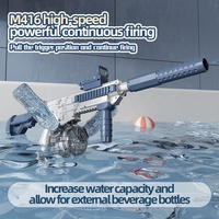 NOUVEAU Pistolet à eau électrique automatique M416 de 70 cm en plastique ABS, capacité de 500 ml, tir continu à longue portée de 7 à 9 m