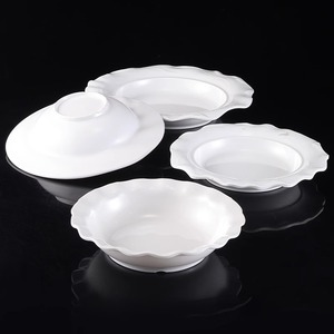 <b>Melamine</b> lotus leaf bowl, large soup bowl, plastic lace <b>plate</b>, deep dish, sauerkraut fish basin, tableware for banquets and - Product Image 1