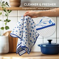 Serviettes de cuisine en microfibre à motif floral multi-imprimé, tissage gaufré, absorbantes, pour la cuisson, la pâtisserie, le nettoyage domestique, logo personnalisé