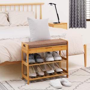 Étagère à chaussures en bois de bambou à 3 niveaux Organisateur de chaussures écologique - Product Image 1