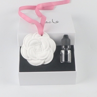 Diffuseur d'huiles essentielles en plâtre céramique parfumé aux fleurs, fait main, en porcelaine, pour armoire ou voiture, avec logo personnalisable