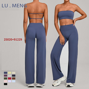 Conjunto de yoga de 2 piezas para mujer: <span class=keywords><strong>Ropa</strong></span> deportiva transpirable, ajustada, con efecto levantacola, para fitness y actividades al aire libre - Product Image 3