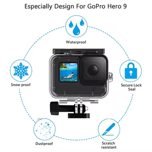 Boîtier étanche de haute qualité pour GoPro <span class=keywords><strong>Hero9</strong></span>/10/11/12, résistant aux chocs, en PC + acier inoxydable 316, pour la plongée sous-marine - Product Image 4