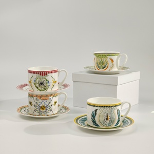 Star Series Retro Hand-Painted Ceramic <b>Cup</b> <b>Set</b> Four Pieces for Black Tea Coffee Afternoon Tea High Aesthetic for Gift - Product Image 4