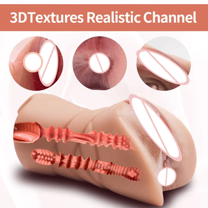 Juguete Sexual de Bolsillo 3 en 1 con <span class=keywords><strong>Boca</strong></span>, Vagina y Ano para Hombres, Estimulación de Garganta Profunda, Experiencia Sexual Realista de 1.6 lb - Product Image 3