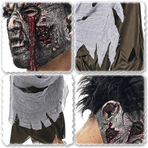 YUIQPKJX Disfraz de zombie para adultos con máscara y pegatinas para cosplay de Halloween, traje unisex - Product Image 4