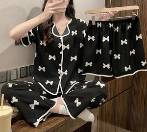 Conjuntos de <span class=keywords><strong>pijama</strong></span> para <span class=keywords><strong>mujer</strong></span>-Conjuntos de <span class=keywords><strong>pijama</strong></span> de tres piezas-Pantalones cortos de <span class=keywords><strong>manga</strong></span> <span class=keywords><strong>corta</strong></span> y pantalones largos-Ropa de hogar para <span class=keywords><strong>mujer</strong></span> - Product Image 3