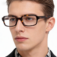Monture de lunettes optiques rectangulaire pleine monture pour homme, en acétate fait main, durable et légère, avec logo personnalisé, design tendance, vente chaude