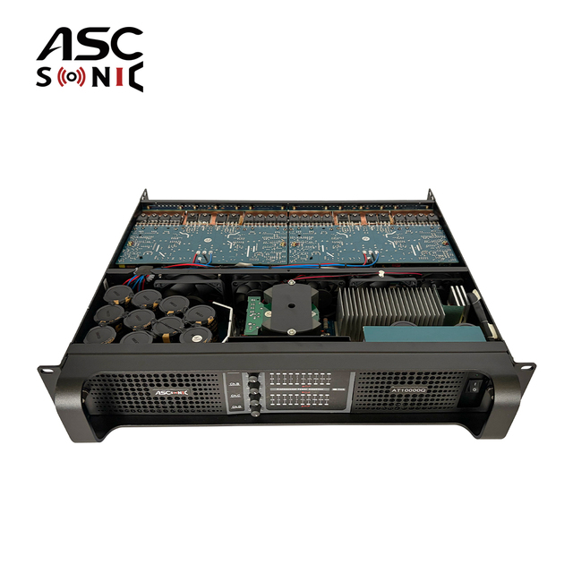 ASCSONIC AT10000Q 1400W Linear Audio 4-Channel Stereo Power Amplifier 4 Ohm Metal 20Hz-20KHz