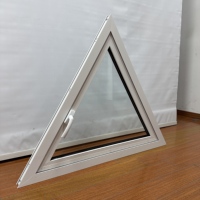 Fenêtre à battant triangulaire en aluminium sur mesure, fenêtre triangulaire en aluminium à double vitrage pour villa de forme spéciale