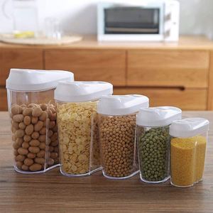 Manufacturer's Plastic <b>Kitchen</b> <b>Storage</b> Jar with Transparent Lid Five Grains Candy Preservation Rectangle Shape Sealed Snack Jar - Product Image 2