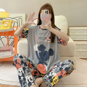 Sleepwear Sets 2025 <strong>Pyjamas</strong> Women's Summer Cartoon Two-Piece Short-Sleeved Pants Home Clothes Pajamas - Product Image 4