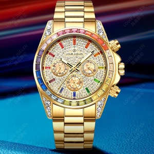 <span class=keywords><strong>Montre</strong></span> mécanique pour <span class=keywords><strong>homme</strong></span> avec cadran lumineux arc-en-ciel, boîtier en alliage, acier inoxydable, calendrier automatique - Product Image 3
