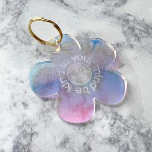 <span class=keywords><strong>Sii</strong></span> <span class=keywords><strong>gentile</strong></span> con la tua mente portachiavi positività delle donne affermazioni quotidiane portachiavi acrilico olografico iridescente arcobaleno - Product Image 3
