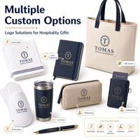 Kit d'Accueil Professionnel pour l'Hôtellerie avec Bouteilles de Produits de Toilette, Peignoir, Serviette et Masque pour les Yeux pour les Projets d'Approvisionnement Hôtelier