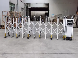 Aluminum Automatic Sliding Driveway Gate Security Folding Expandable Gate Electric Trackless Retractable Barrier Gate