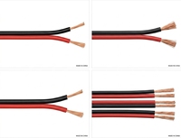 Cable de Altavoz Flexible de 2 Núcleos Rojo y Negro, Cable de Audio de Cobre CCA OFC, Cable de Iluminación de 0.5mm 0.75mm 1mm