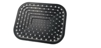 Pommeau de douche de pluie à grand panneau rectangulaire en ABS noir à économie d'eau pour robinets de baignoire et de douche