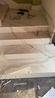Calacatta Carrelage en marbre blanc grand format Dalle en porcelaine Escaliers en pierre frittée
