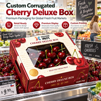 Boîtes en carton ondulé pour tomates cerises fraîches, pelliculées mat