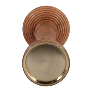 Portacandele a Colonna in Legno di Mango Scanalato, Candelabro Decorativo per Centrotavola, Ingresso e Tavolino da Caffè - Product Image 5