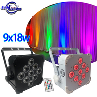 Bothlighting 9x18W RGBWA UV Sans fil DMX et Alimentation par batterie Projecteur d'ambiance pour Mariage DJ Éclairage de scène Projecteur PAR pour Fête