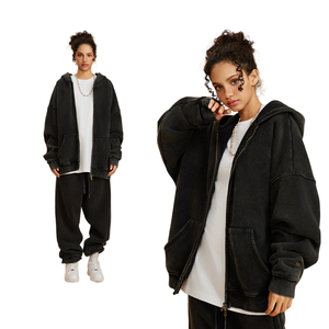 Hoodie Pria & Wanita Logo Kustom Lengan Panjang Bahan Tebal 100% Katun Sweatshirt Polos Berwarna untuk Musim Gugur - Product Image 6