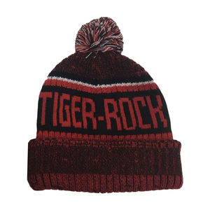 Chapeau d'hiver pour hommes personnalisé OEM Morhair <span class=keywords><strong>Bonnet</strong></span> tricoté avec pompons Chapeau tricoté à imprimé jacquard de sport Accessoire d'hiver chaud - Product Image 4