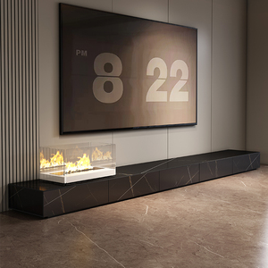 Soporte de <span class=keywords><strong>TV</strong></span> Moderno y Duradero <span class=keywords><strong>Mu</strong></span> Te Negro Dorado para Montar en la Pared, Mueble de Sala de Estar para Televisores de 65+ Pulgadas - Product Image 1