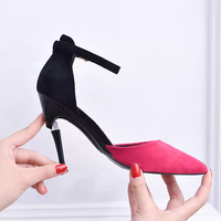Chaussures pour femmes à talons pliables bicolores, talons aiguilles convertibles, bout pointu, flexibles, chaussures de bureau pour femmes, talon convertible en chaussure plate