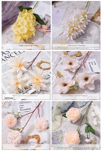ช่อดอกไม้ประดิษฐ์ผ้าไหมสีสันสดใส สำหรับตกแต่งบ้าน งานแต่งงาน คริสต์มาส อีสเตอร์ งานเลี้ยงฉลองเปิดเทอม ขนาด 50 ซม. ดอกไม้หลากชนิด - Product Image 5