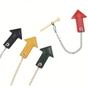 Tees de golf altos y duraderos de PU con cadena y colgador magnético de cuero con flecha, ideales para regalos - Product Image 4