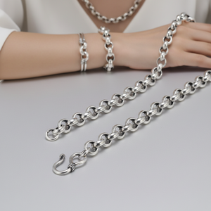 Catena a maglie a O in <span class=keywords><strong>Argento</strong></span> Sterling 925 con <span class=keywords><strong>Croce</strong></span>, per Uomo e Donna, Catena Rotonda per Maglione con Gancio a Pesce, Bracciale e Collana - Product Image 2