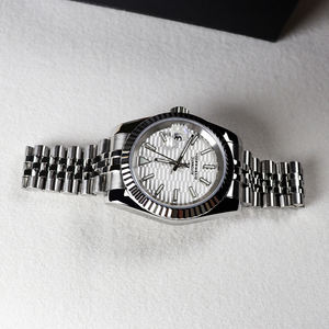 Reloj de Pulsera de Acero Inoxidable de Forma Redonda, Casual y a la Moda, Resistente al Agua, Blanco, Automático, Mecánico, Luminoso para Hombre - Product Image 1