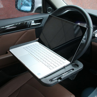 Table à manger multifonctionnelle montée sur le volant, bureau d'écriture, support pour ordinateur portable, plateau de rangement pour voiture, petite table