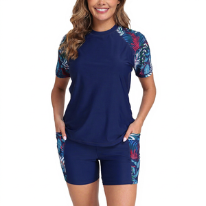 Meilleures ventes : Haut de surf anti-UV imprimé à manches courtes pour femme, personnalisé et de haute qualité, pour la natation - Product Image 1