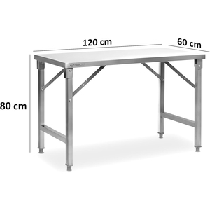 Banc de travail pliable en acier inoxydable robuste |   Équipement de cuisine commerciale pour restaurant, hôtel, cuisine domestique - Product Image 2